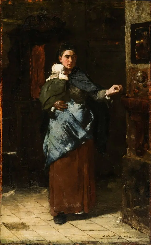 In front of the Collecting Box, by Mihály Munkácsy