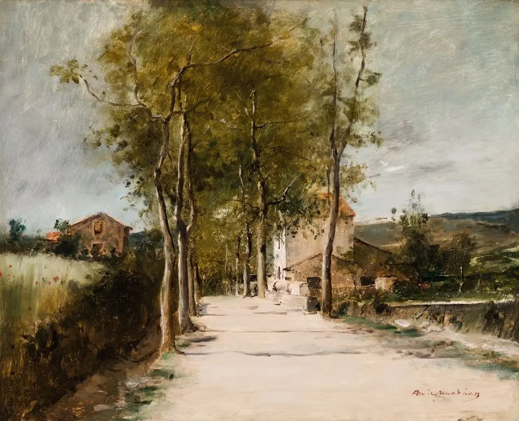 Landscape with Alley and Building, by Mihály Munkácsy