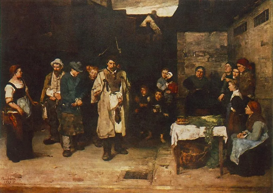 Night Wanderers I., by Mihály Munkácsy, oil, 1872