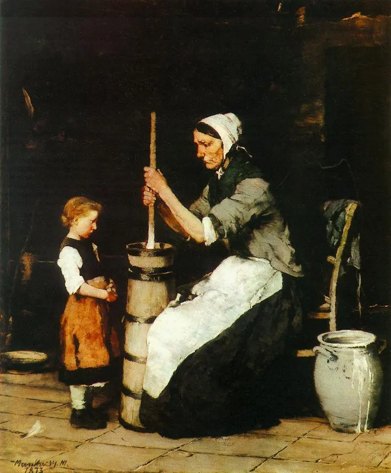 Woman Churning Butter, by Mihály Munkácsy