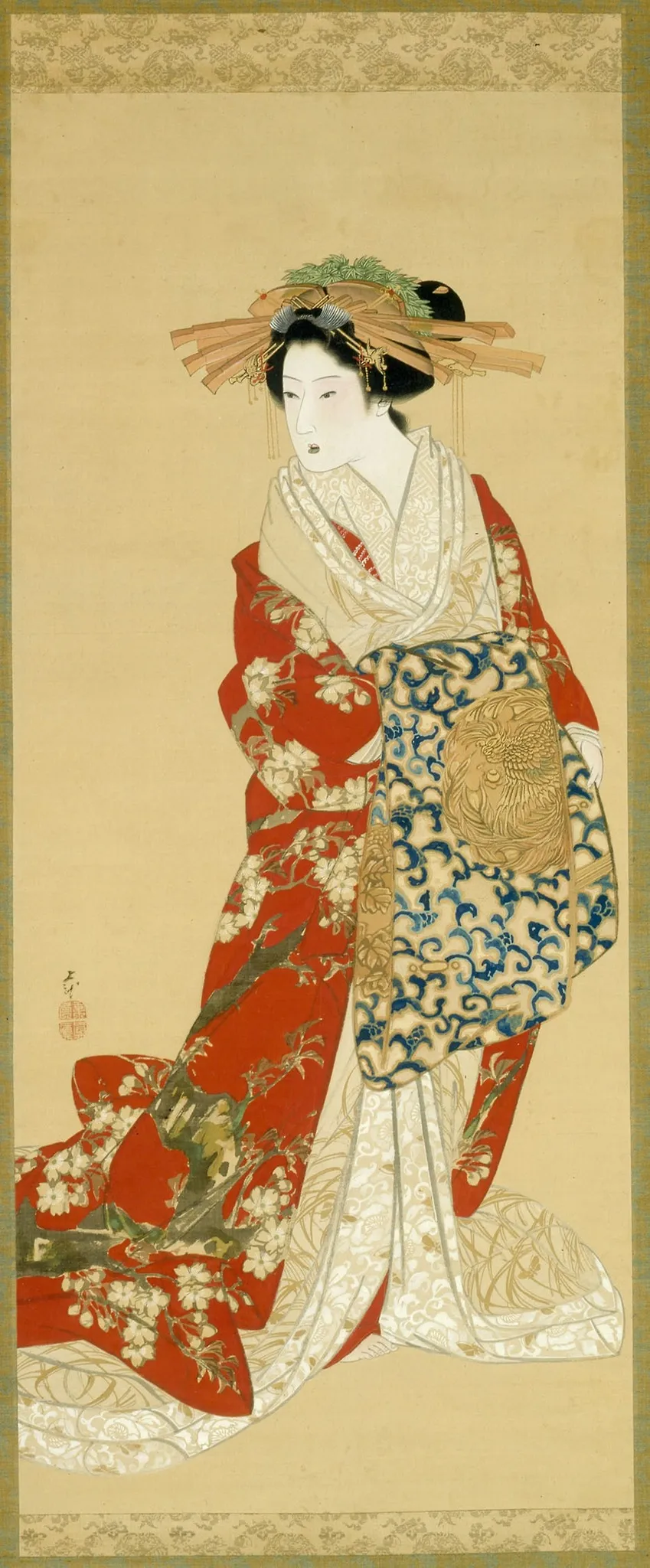 High Ranking Courtesan, by Mihata Jôryû, unspecified, 1836