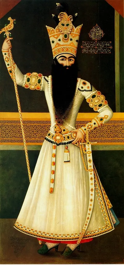 Portrait of Fath Ali Shah Standing, by Mihr 'Ali