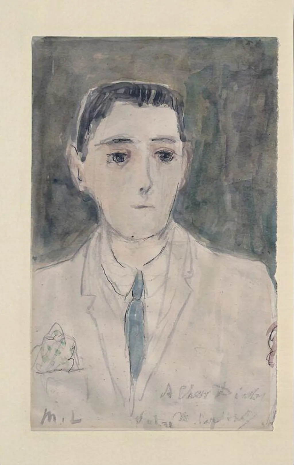 Anton Dolin, by Mikhail Larionov, watercolor, 1924
