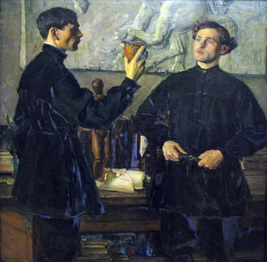 Portrait of the artists P.D. and A.D. Korin