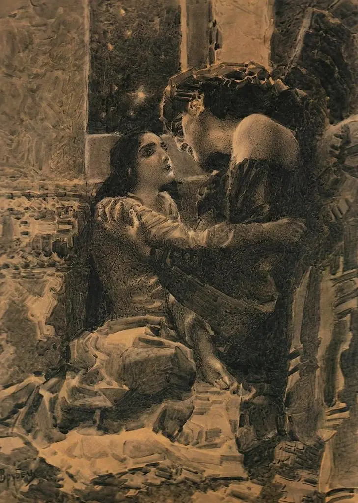 Tamara and Demon, by Mikhail Vrubel