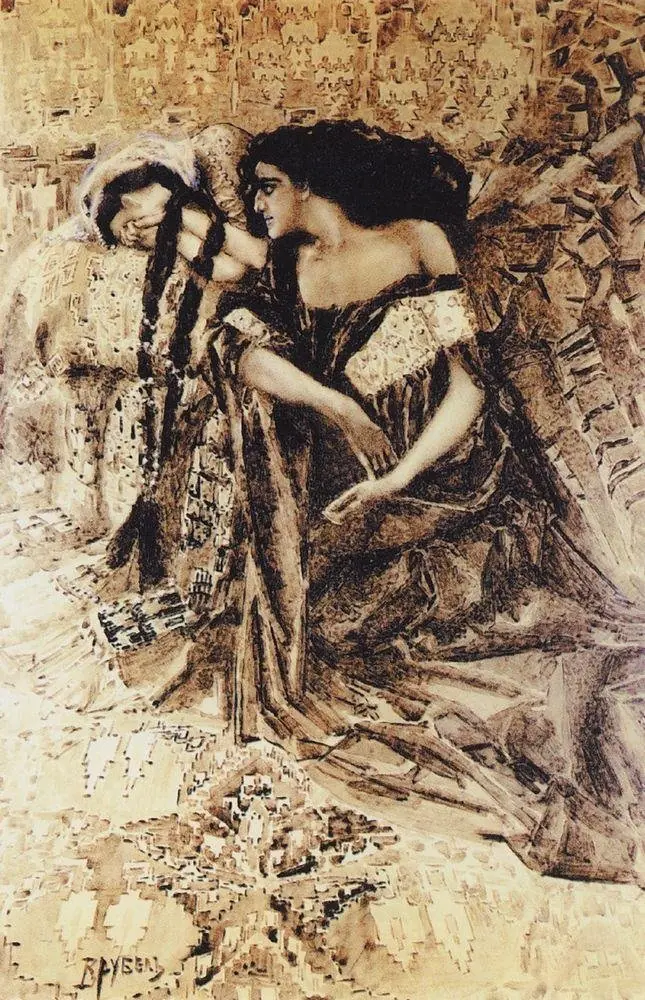 Tamara and the Demon, by Mikhail Vrubel