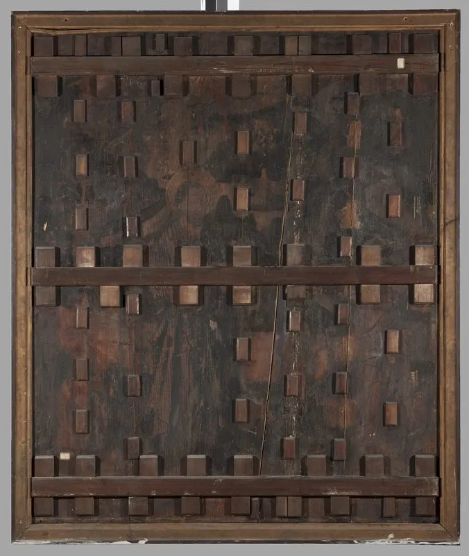 Legnica polyptych - left wing external - upper panel - obverse: St Henry, St Nicholas, St Stephen; reverse: temptation of Christ, by Mikołaj Obilman, unspecified, 1466