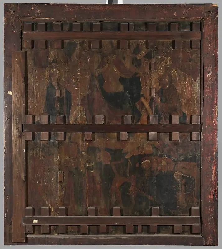 Legnica polyptych - right wing external - lower panel - obverse: Resurrection of Christ; reverse: Last judgement, by Mikołaj Obilman