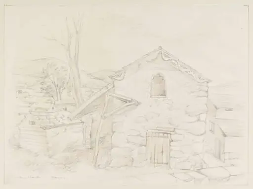 Barn, Llanrhaide, Denbighshire, by Mildred E. Eldridge