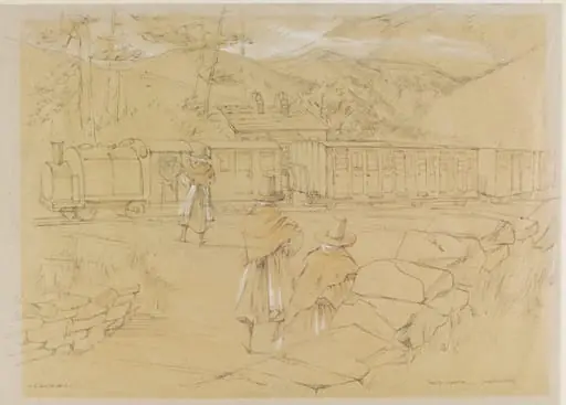 Railway, Tan-y-Bwlch, Maentwrog, Merionethshire, by Mildred E. Eldridge