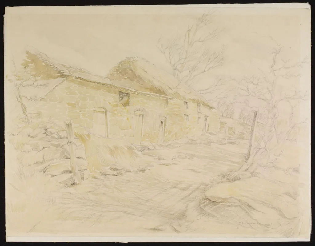 Tan-y-foel, Cefn Coch, Montgomeryshire, by Mildred E. Eldridge, watercolor, 1943