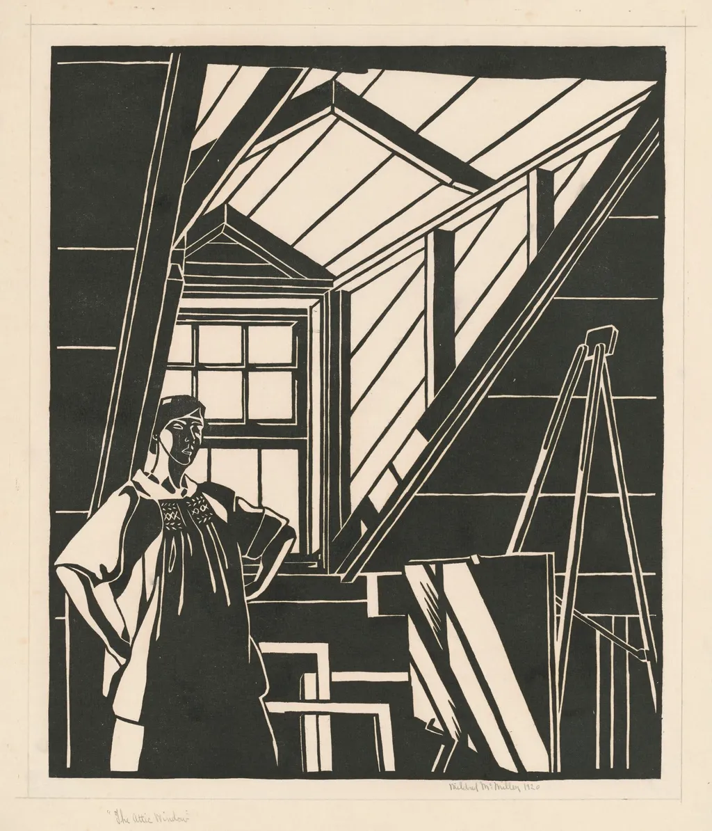 The Attic Window, by Mildred McMillen, ink, 1920
