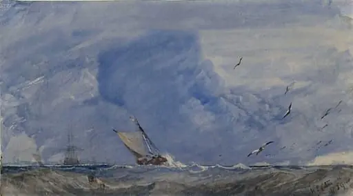 Seascape with sailing boats, by Miles Edmund Cotman