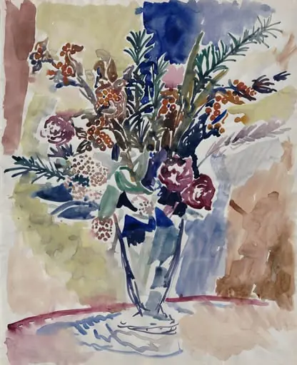 Flowers in a vase, by Milne