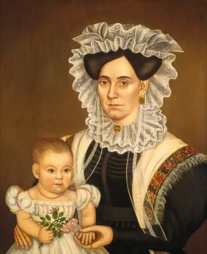 Aphia Salisbury Rich and Baby Edward, by Milton W. Hopkins