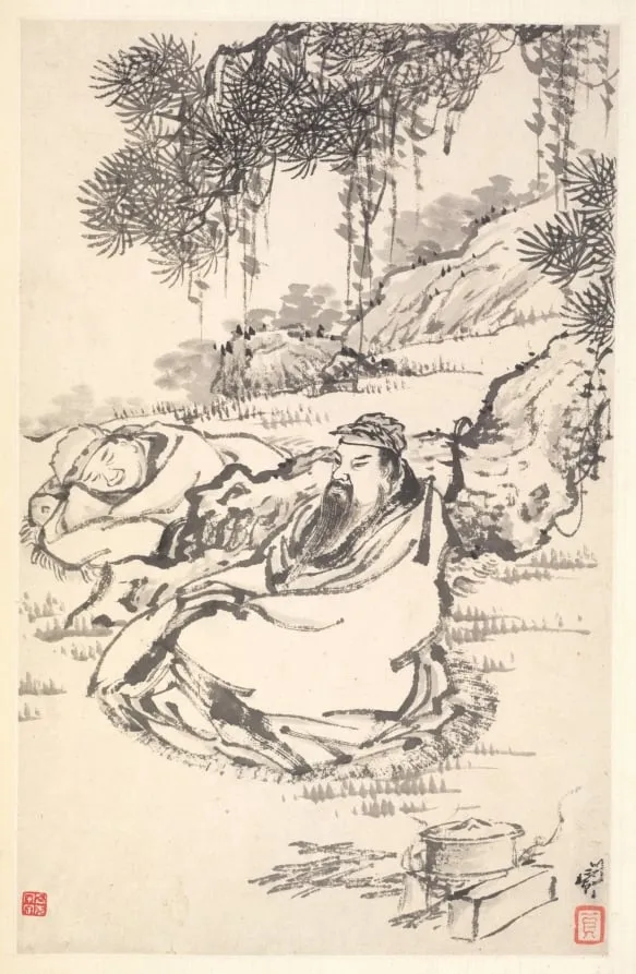 Lu Tong and Servant, by Min Zhen, unspecified, 1788