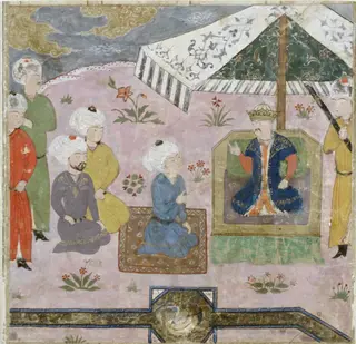 Miniature Painting of Audience Scene, 1470