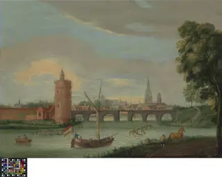 Minnebrug met de Poertoren in Brugge