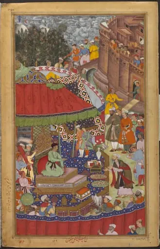 Akbar and Asaf Khan, by Miskina