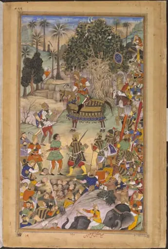 Muhammad Husain Mirza and Akbar, by Miskina