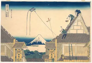 冨嶽三十六景　江都駿河町三井見世略図|Mitsui Shop at Surugachō in Edo (Edo Surugachō Mitsui mise ryaku zu), from the series Thirty-six Views of Mount Fuji (Fugaku sanjūrokkei), by Katsushika Hokusai