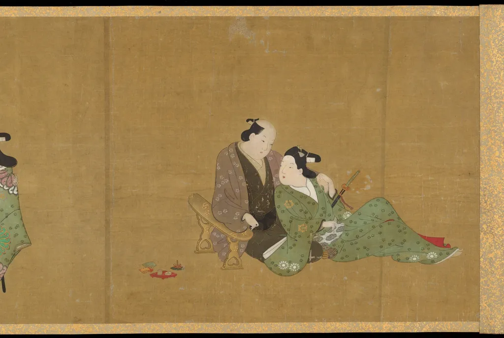 Handscroll of Ten Homoerotic (Nanshoku) Scenes, by Miyagawa Chōshun, unspecified, 1716