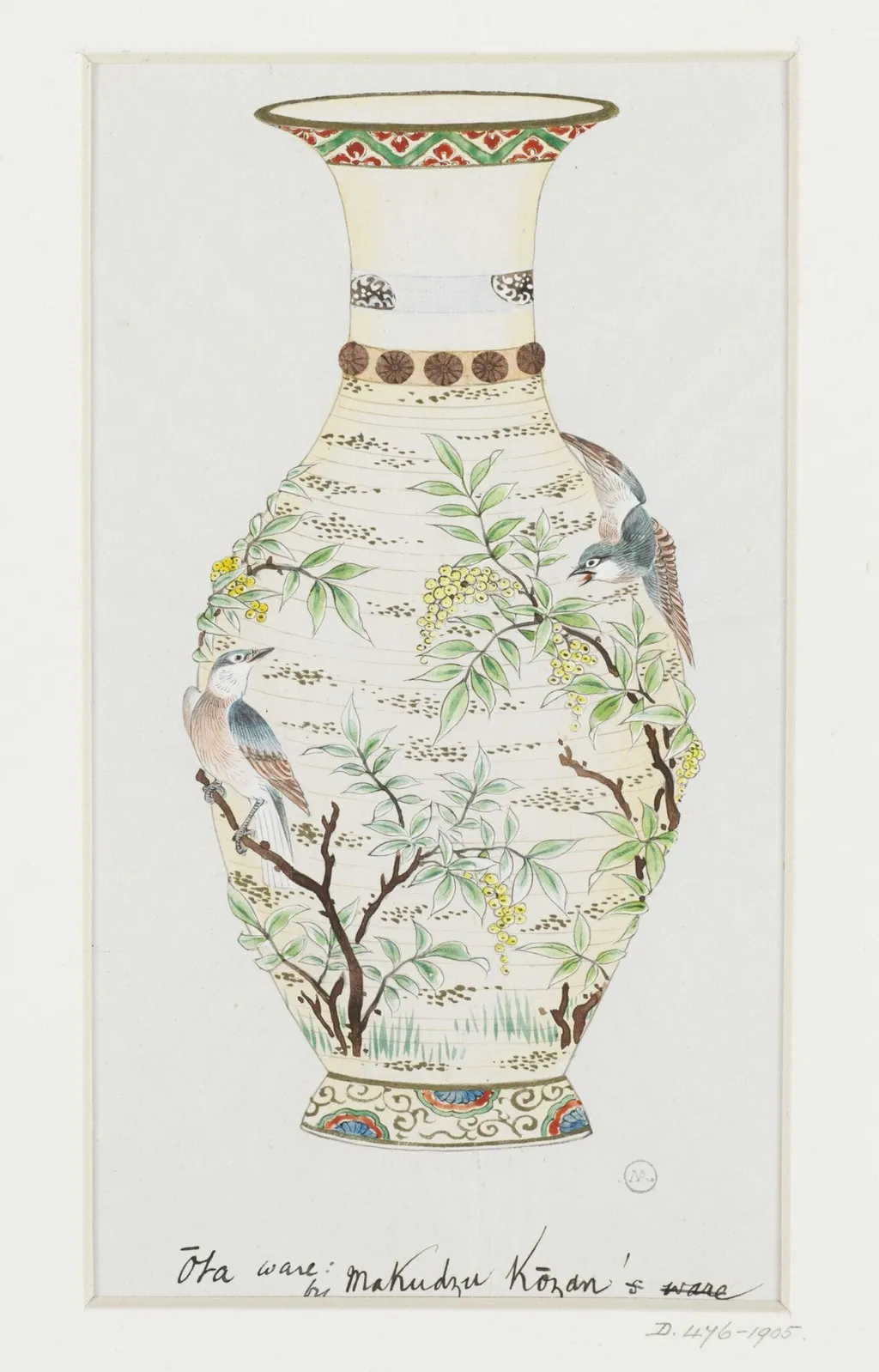 Ōta ware: by Makudzu Kozan, by Miyagawa Kōzan, paint, 1877
