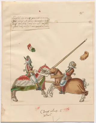 Mock Joust of War with Flying Shields and Without Bevors