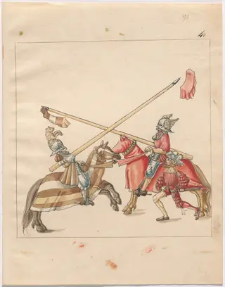 Mock Joust of War with Flying Shields and Without Bevors
