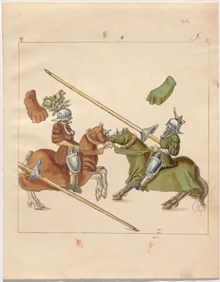Mock Joust of War with Flying Shields and Without Bevors