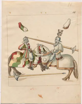 Mock Joust of War with Flying Shields and Without Bevors