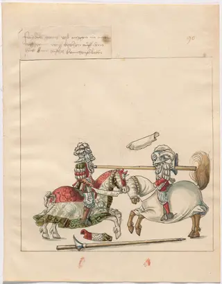 Mock Joust of War with Flying Shields and Without Bevors