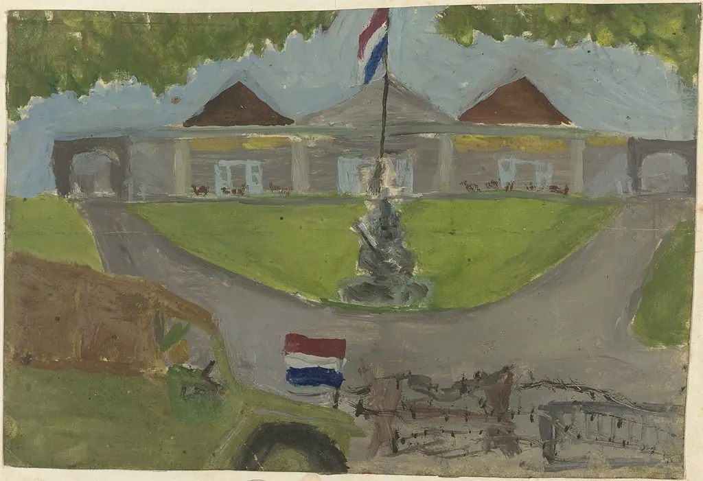 Dutch Troops Occupied the Presidential Palace, by Mohammad Toha Adimidjojo, 1948