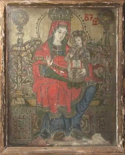 Maica Domnului cu Pruncul, floarea neveștejită, by Moise Borșoș, 1806