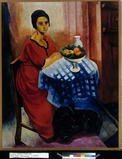 Nainen pöydän ääressä, by Moïse Kisling