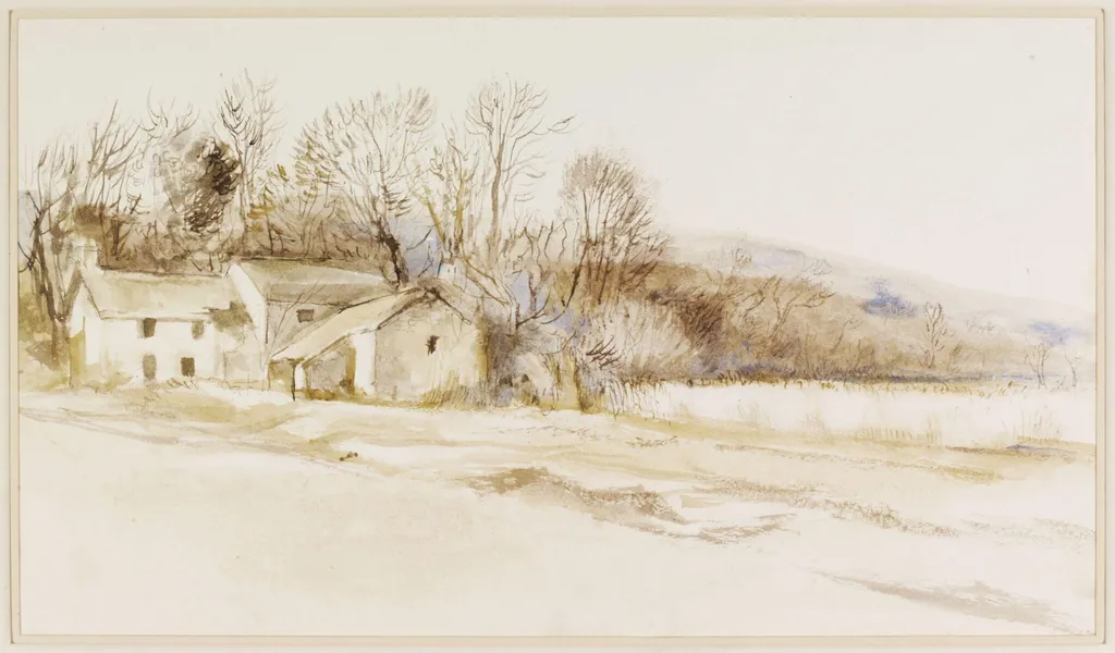 Old Mill, Clynne Valley, Gower, Glamorganshire, by Mona Moore, watercolor, 1940