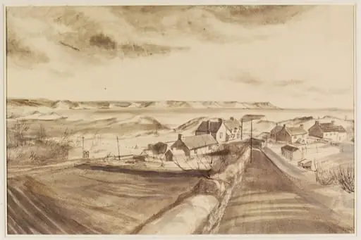 Oxwich Bay and Village, Gower, Glamorganshire, by Mona Moore