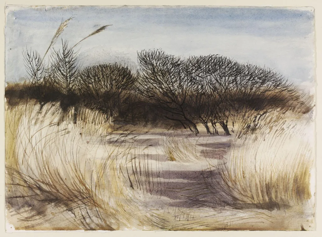 Oxwich, Gower, Glamorganshire, by Mona Moore, watercolor, 1940