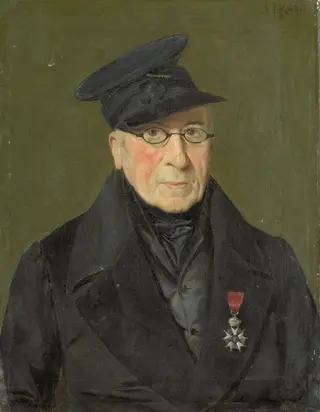 Pieter Janson (1765-1851). Schilder en etser, majoor der Kurassiers buiten dienst, by Monogrammist HK, 1842