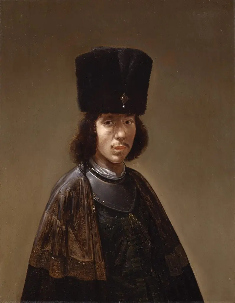 Portrait of a man in a high fur hat, by Monogrammist IS