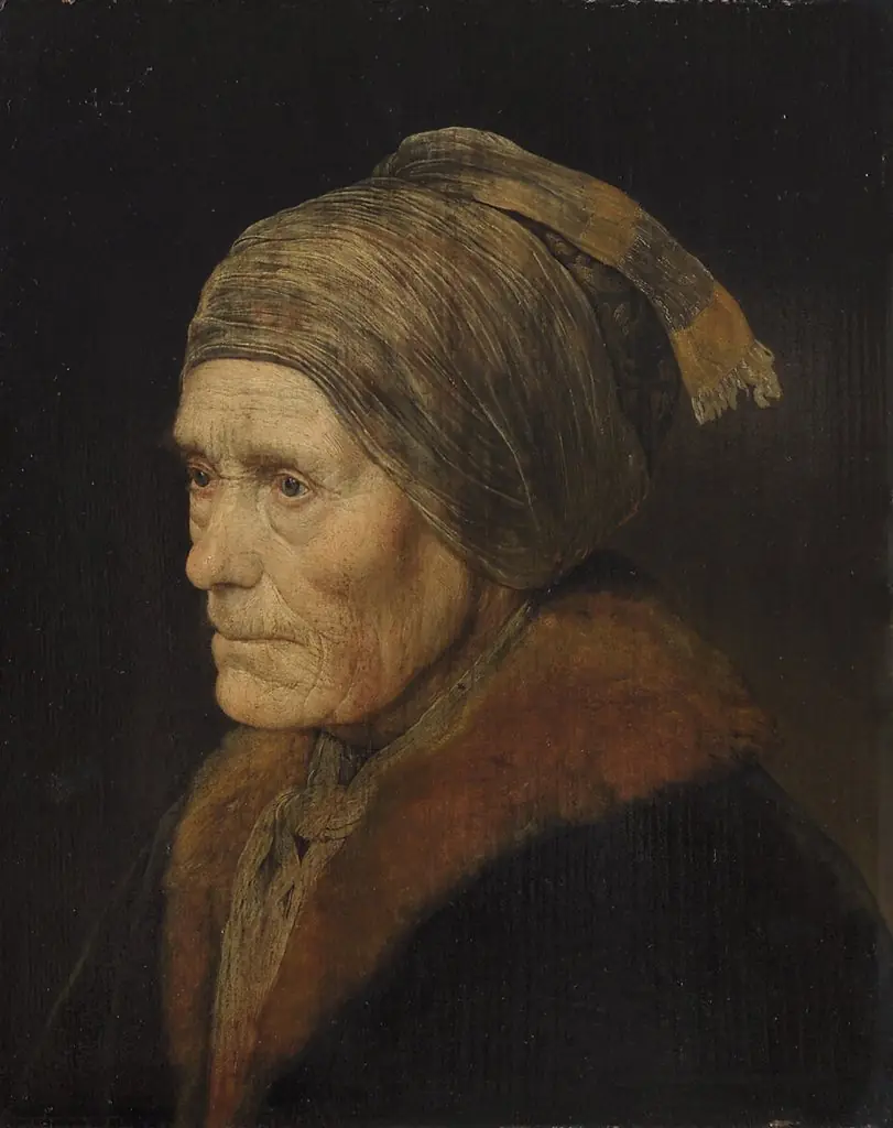 Portrait of an old woman, by Monogrammist IS