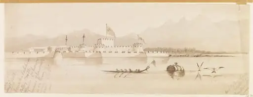 Turkish Fort of Chanak-Kaleh-si (asiatic Side). View Taken from the center of the strait, by Montagu Frederick O'Reilly