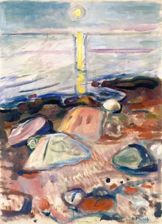 Moonlight on the Beach, by Edvard Munch