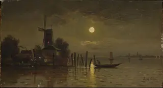 Moonlit night at the lake