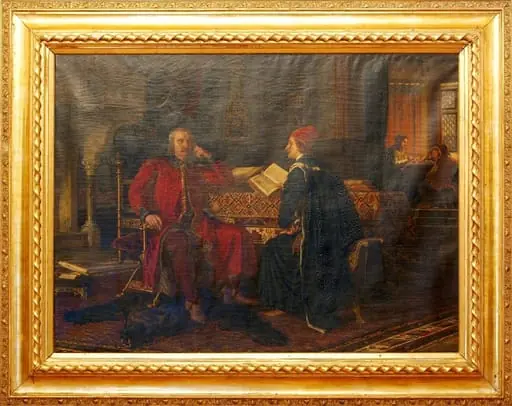 Iancu de Hunedoara discutând cu episcopul Ioan Vitesz, by Mór Than