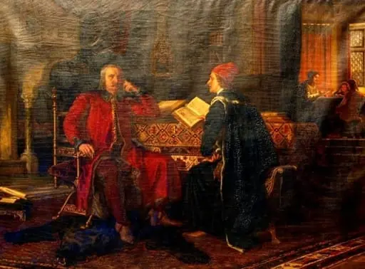 Iancu de Hunedoara discutând cu Ioan Vitesz, by Mór Than