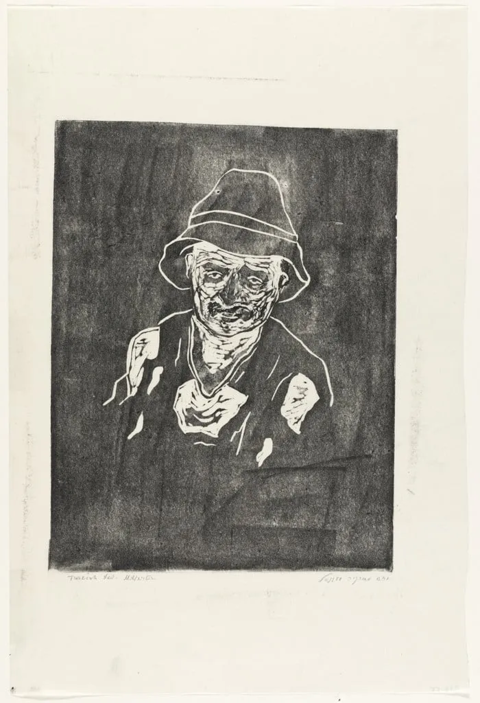 Untitled, by Mordechai Avniel, ink, 1953