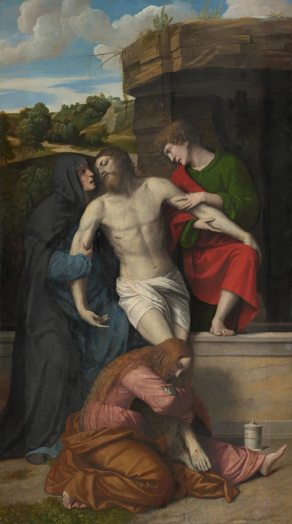 Pietà, by Moretto da Brescia, oil, 1524