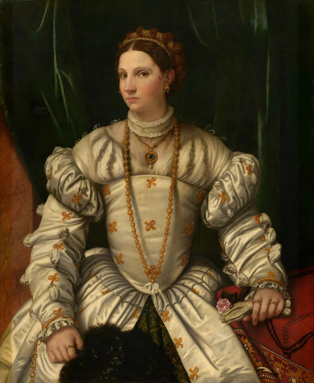 Portrait of a Lady in White, by Moretto da Brescia, oil, 1540