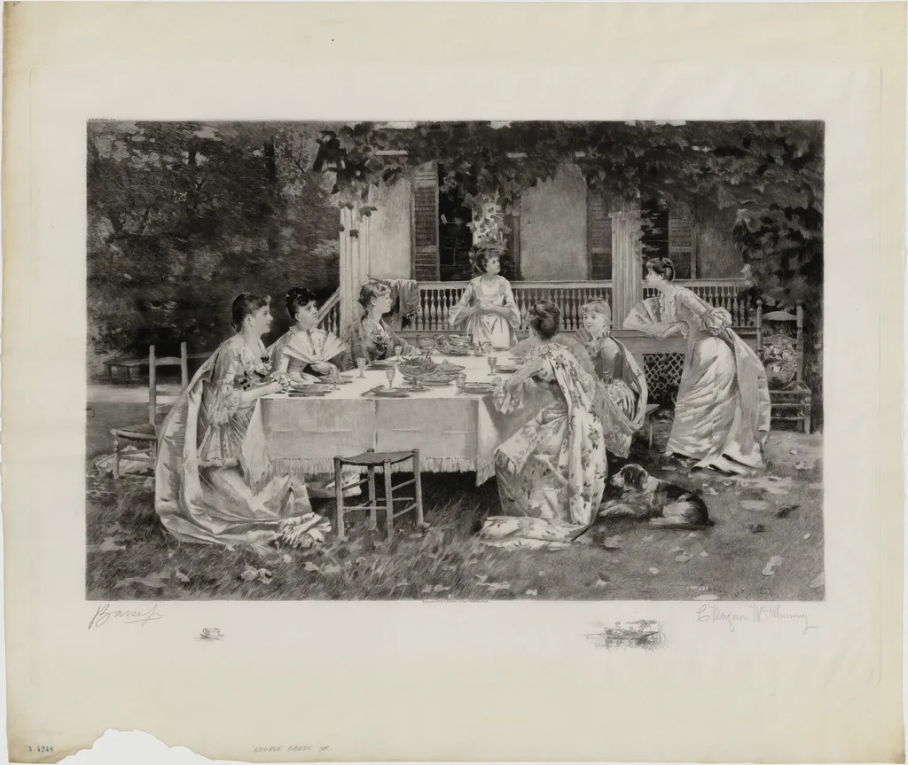 Five O'Clock Tea, by Morgan C. McIlhenney, ink, 1887